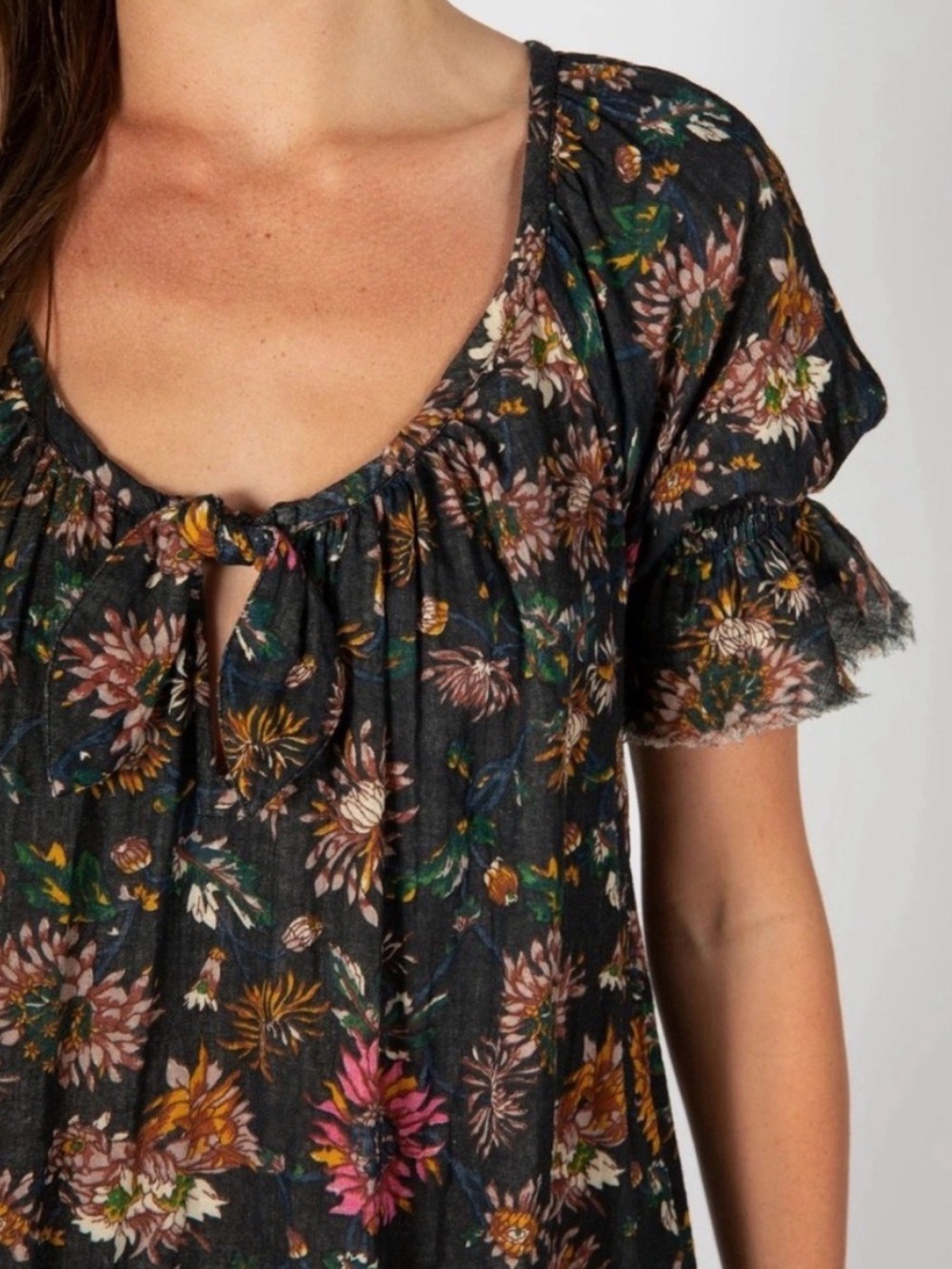 NATURAL LIFE Dark Floral Short Dress - Picture 4 of 8